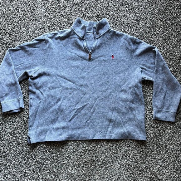 Gray Mens XXL Polo Ralph Lauren Quarter Zip Sweatshirt, Polo Pullover - Picture 1 of 7